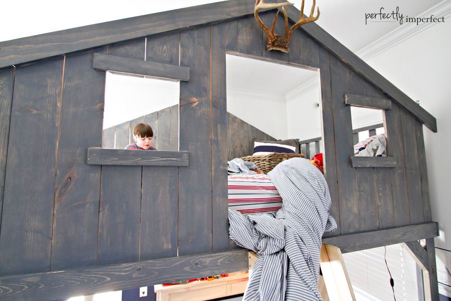 Boys Loft Fort Bed DIY Loft Bed Perfectly Imperfect™ Blog